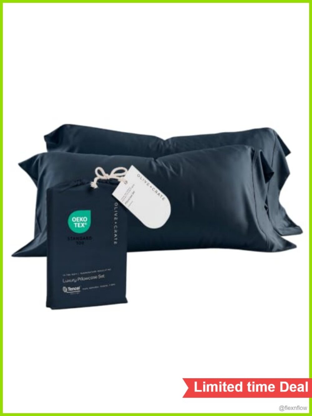 Tencel Eucalyptus Pillowcase Set Queen Size 2 Count Sateen Weave Hypoallergenic